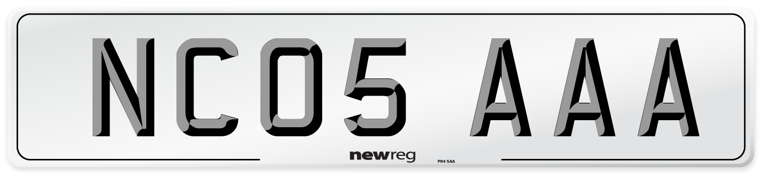 NC05 AAA Number Plate from New Reg